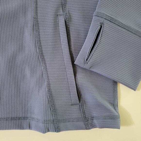 90 Degree By Reflex Womens Blue High Neck Ribbed Performance Jacket - Picture 13 of 16